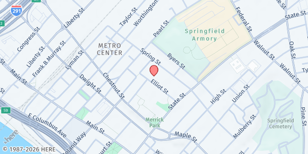 Map showing Catholic Charities Agency - DTA Kiosk Location at 65 Elliot Street, Metro Center, MA