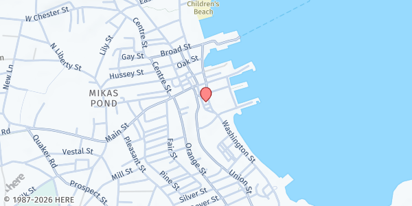 Map showing NIC/Nantucket Emergency Food Pantry at 10 Washington St., Nantucket, MA