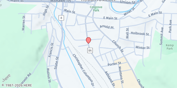 Map showing North Adams Brown Bag at 116 Ashland Street, North Adams, MA