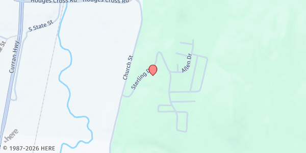 Map showing The National Spiritual Alliance of the Unites States Wheel Estates Food Pantry at Sterling Drive, North Adams, MA