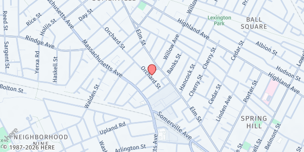 Map showing Hope Fellowship Church - North Cambridge at 16 Beech Street, North Cambridge, MA