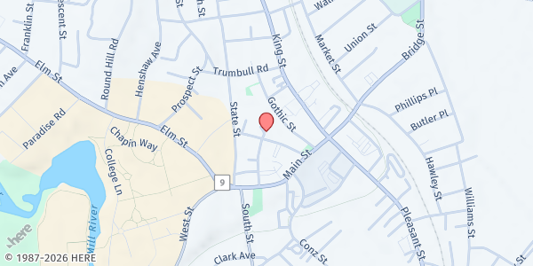 Map showing Hampshire County Resource Center at 43 Center St Suite 104, Northampton, MA