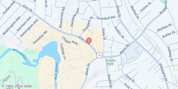 Map showing MANNA Soup Kitchen at 48 Elm Street, Northampton, MA