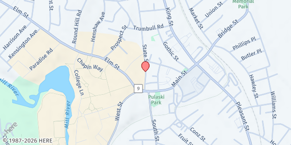 Map showing Tapestry Health Systems Harm Reduction Pantry at 16 Center St. Suite 415, Northampton, MA