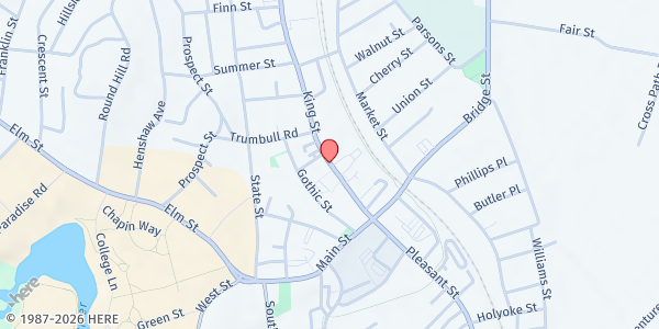 Map showing United Way of Hampshire County at 71 King St, Northampton, MA