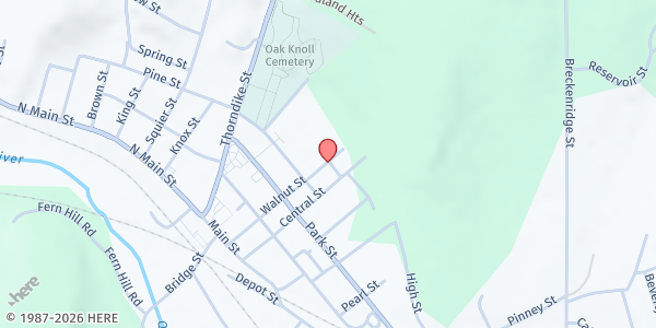 Map showing Palmer Food Share at 39 Walnut Street, Palmer, MA