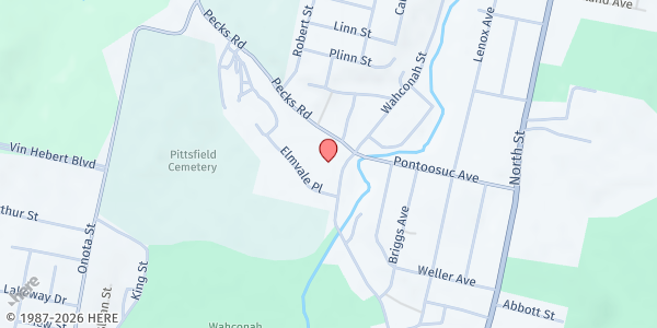 Map showing Berkshire Dream Center Mobile Market Dower Square at 253 Wahconah St, Pittsfield, MA