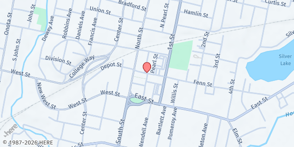 Map showing First United Methodist Church - Tuesday's Harvest Pantry at 55 Fenn Street, Pittsfield, MA