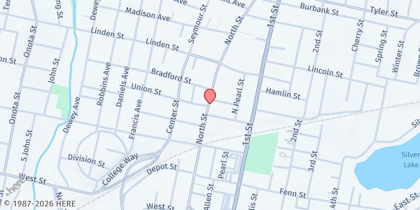 Map showing Pittsfield Brown Bag at 330 North Street, Pittsfield, MA