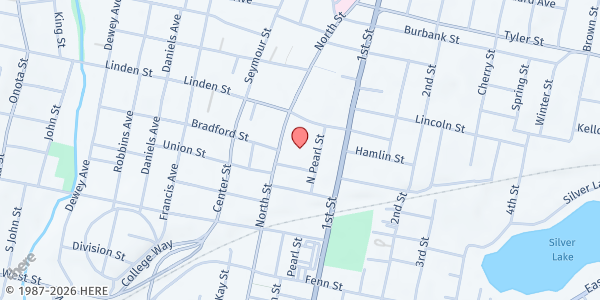 Map showing Saint Joseph's Church - Food Distribution Center at 414 North St, Pittsfield, MA