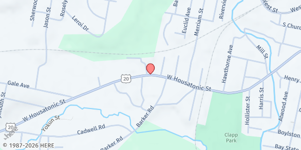 Map showing Soldier On Veterans Pantry at 360 West Housatonic Street, Pittsfield, MA