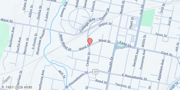 Map showing The Salvation Army Pittsfield Corps Food Pantry at 298 West Street, Pittsfield, MA