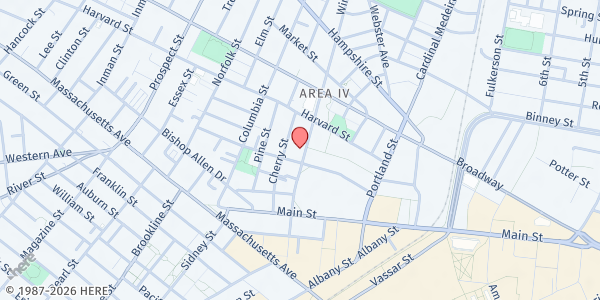 Map showing Bridge Fridge (The Port, Cambridge) at 157 Windsor Street, The Port, MA