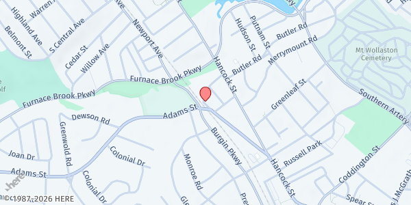 Map showing Interfaith Social Services - Quincy at 105 Adams St, Quincy, MA