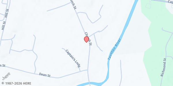 Map showing Raynham Food Basket at 494 Church St, Raynham, MA