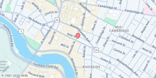 Map showing Saint Paul's Parish Food Pantry at 29 Mount Auburn Street, Riverside, MA