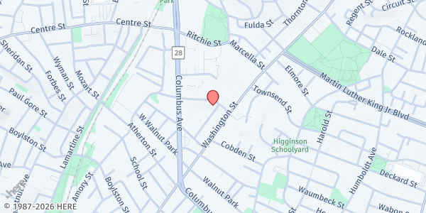 Map showing Dimock Center / Sewall Building Parking Lot at 30 Dimock Street, Roxbury, MA