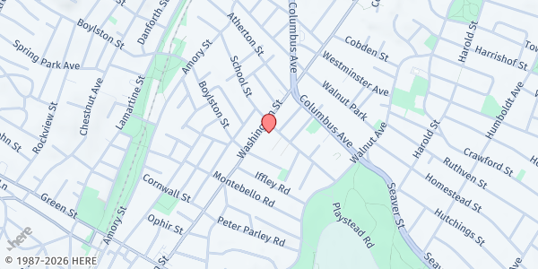 Map showing YMCA Boston Mobile Market Egleston Square at 3134 Washington Street, Roxbury, MA
