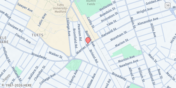 Map showing Somerville Community Fridge at 60 Warner Street, Somerville, MA