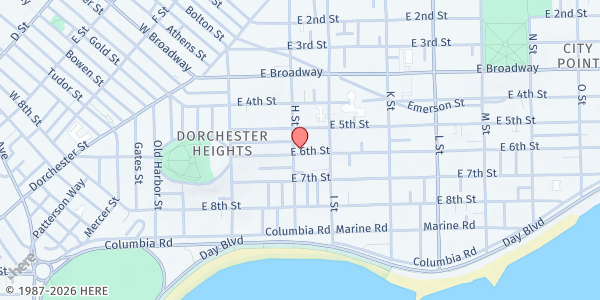 Map showing Ethos Neighborhood House Café - South Boston at 136 H Street, South Boston, MA