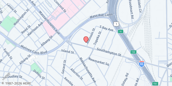 Map showing Southampton St. Shelter at 112 Southampton Street, South Boston, MA
