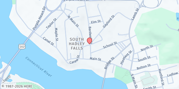 Map showing Neighbors Helping Neighbors at 30 Carew Street, South Hadley, MA