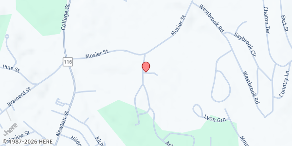 Map showing South Hadley Brown Bag at 45 Dayton Street, South Hadley, MA