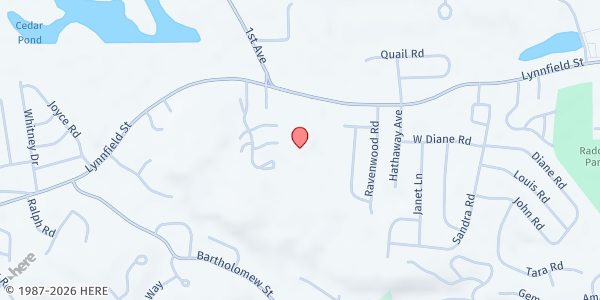 Map showing Chelsea Jewish Lifecare - Food Pantry at 240 Lynnfield Street, South Peabody, MA