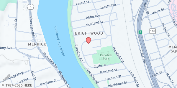 Map showing Baystate Medical Center Brightwood Pantry at 380 Plainfield St., Springfield, MA