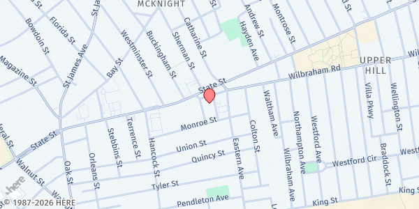Map showing Shiloh Seventh-day Adventist Church Food Pantry at 797 State Street, Springfield, MA