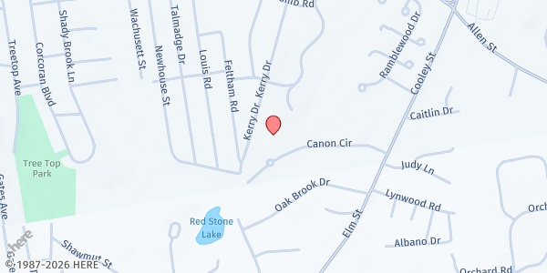 Map showing Spring Meadow Association of Responsible Tenants (S.M.A.R.T.) Food Pantry at 30 Canon Circle, Springfield, MA