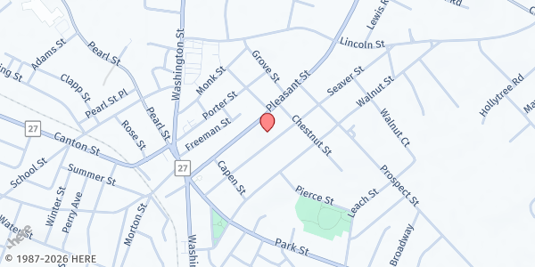 Map showing Ilse Marks Food Pantry at 116 Seaver Street, Stoughton, MA