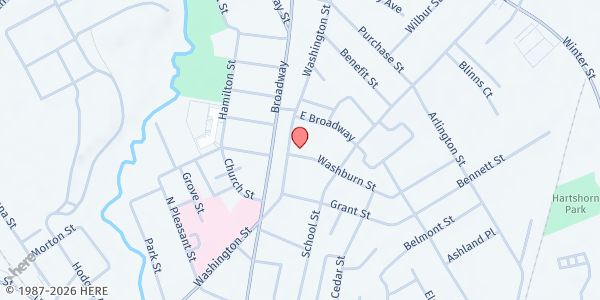 Map showing Saint Vincent de Paul Taunton Food Pantry at 141 Washington St, Taunton, MA