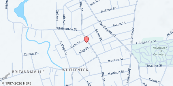 Map showing The Taunton Area Community Table at 378 Bay St, Taunton, MA