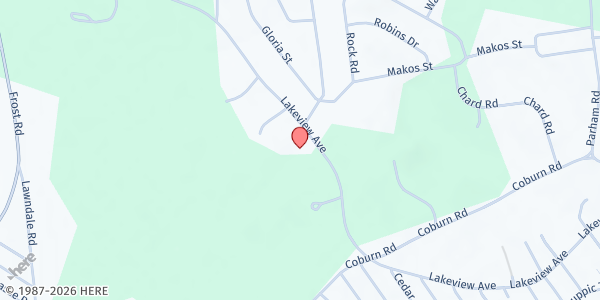 Map showing SVDP St. Mary Magdalen at 95 Lakeview Avenue, Tyngsborough, MA