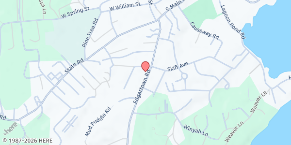 Map showing Island Wide Collaborative - Self-Service DTA Kiosk at 111 Edgartown Road, Vineyard Haven, MA