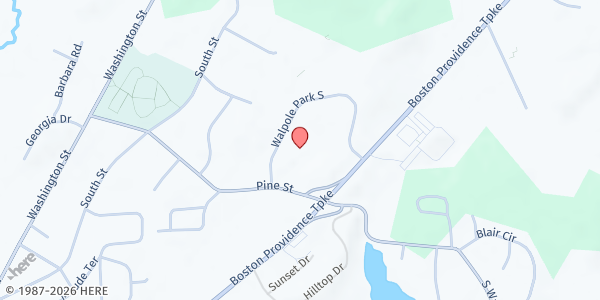 Map showing Walpole High School at 24 Walpole Park South, Walpole, MA