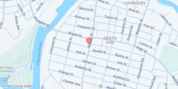 Map showing Middlesex Human Service Agency - Waltham at 545 Moody St, Waltham, MA