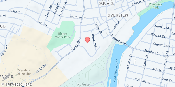 Map showing Self-Service DTA Kiosk at Newton Wellesley Hospital - Waltham Family Medicine at 9 Hope Avenue, Waltham, MA