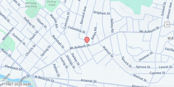 Map showing Church of the Good Shepherd at 9 Russell Avenue, Watertown, MA