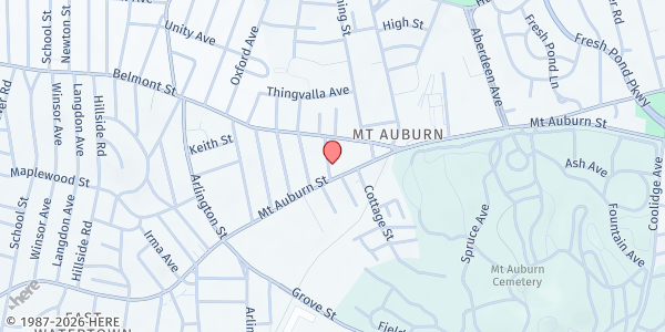 Map showing USCC/St. Patrick's Food Pantry-Watertown at 770 Mount Auburn Street, Watertown, MA