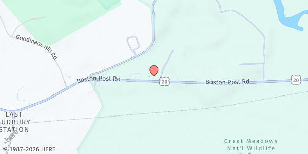 Map showing Sudbury Community Food Pantry at 534 Boston Post Rd, Wayland, MA