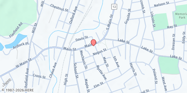 Map showing Food Share - Webster at 4 Church St # 2, Webster, MA