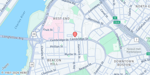 Map showing ABCD/ West End Senior Center at 151 Cambridge Street, West End, MA