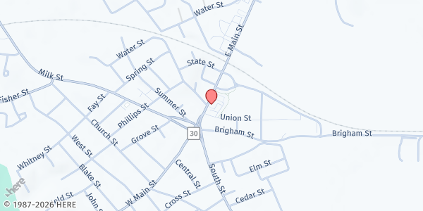 Map showing Westborough Food Pantry at 9 E Main St, Westborough, MA