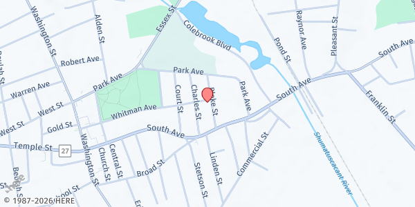 Map showing SVDP/Whitman Food Pantry at 44 Blake Street, Whitman, MA