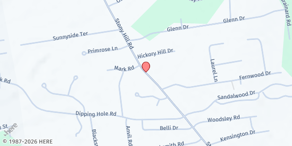 Map showing Evangel Assembly of God Food Pantry at 348 Stony Hill Road, Wilbraham, MA