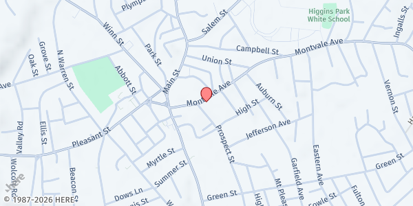 Map showing Anchor Baptist Church Pantry at 29A Montvale Avenue, Woburn, MA