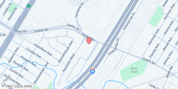 Map showing Allen Park Church Of Christ - Food Pantry at 23610 Outer Drive West, Allen Park, MI