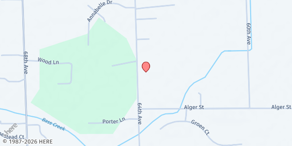 Map showing Christian Fellowship Assembly Meal Program at 9930 64th Avenue, Allendale, MI